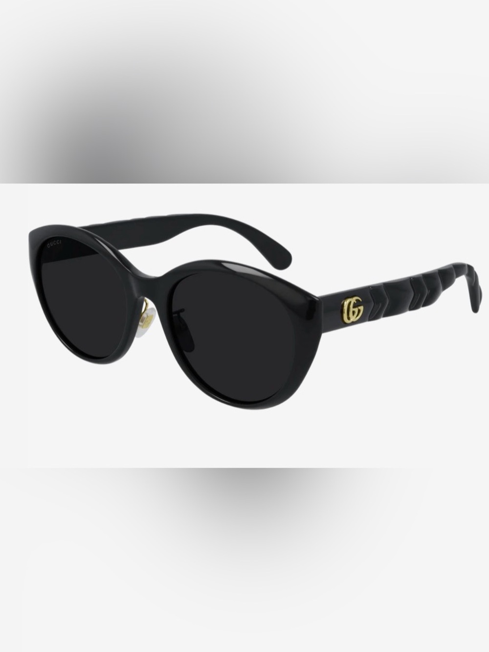 New! GUCCI Sunglasses GG0814SK Black Gold GG 56mm Cat Eye